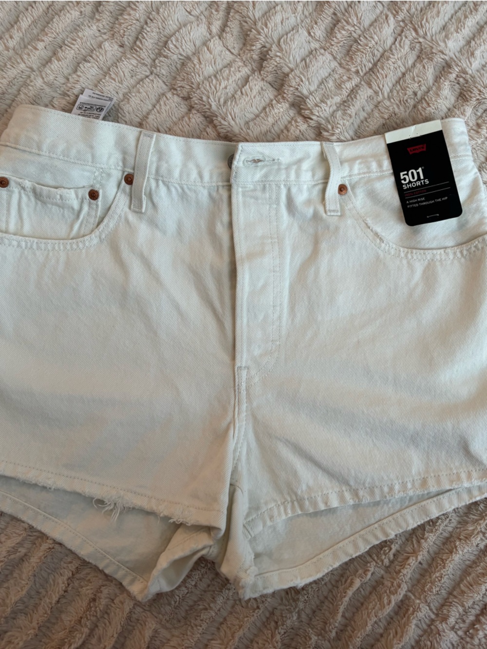 Levi's White 501 Denim Shorts with Tag
